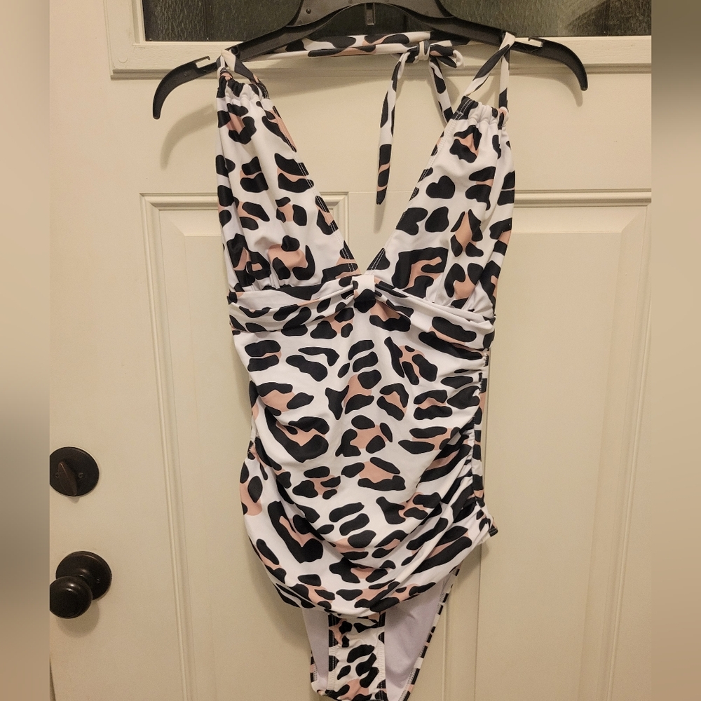 Leopard Print One-Piece Swimsuit